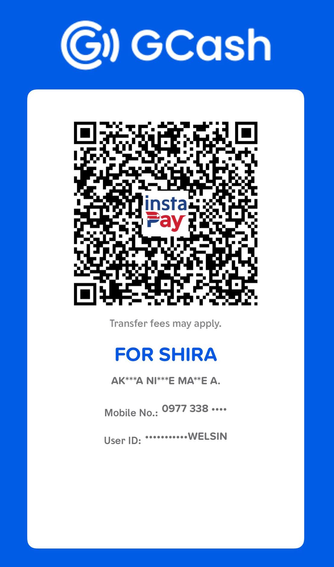 GCash donation QR for Shira